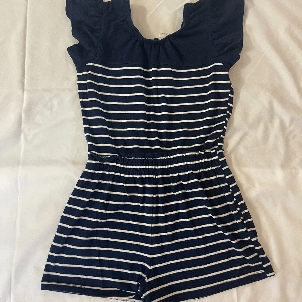 Tommy Hilfiger. Girls' jumpsuit size M (8/10). Striped in blue. Made in China.